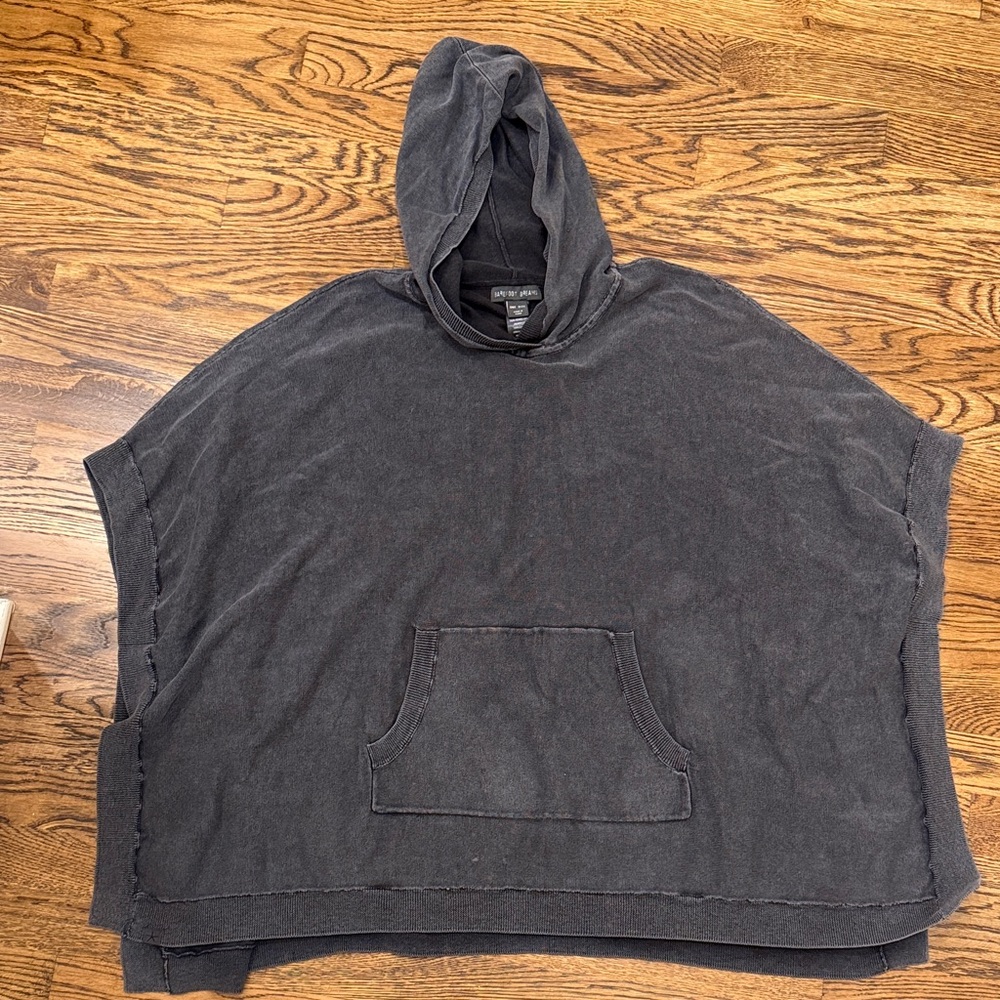 Barefoot Dreams Charcoal Poncho with Hood